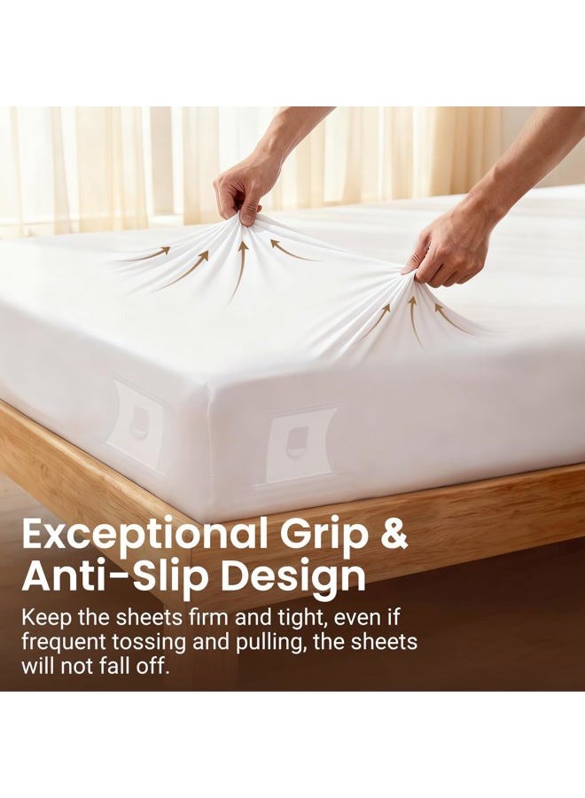INSMART Sheet Holders - Bed Sheet Holder for Corners & Sides, Strong Elastic Sheet Straps & Grippers. Secures Fitted Sheet for Universal Fit Bed, Keep Sheets Tight All Night (Sheet Holders) - Image 4