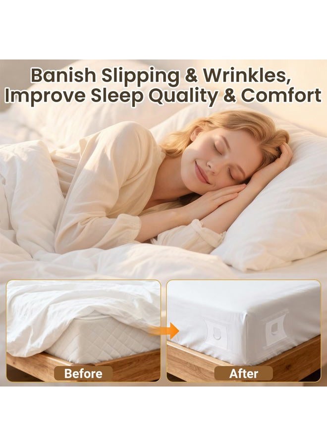 INSMART Sheet Holders - Bed Sheet Holder for Corners & Sides, Strong Elastic Sheet Straps & Grippers. Secures Fitted Sheet for Universal Fit Bed, Keep Sheets Tight All Night (Sheet Holders) - Image 3