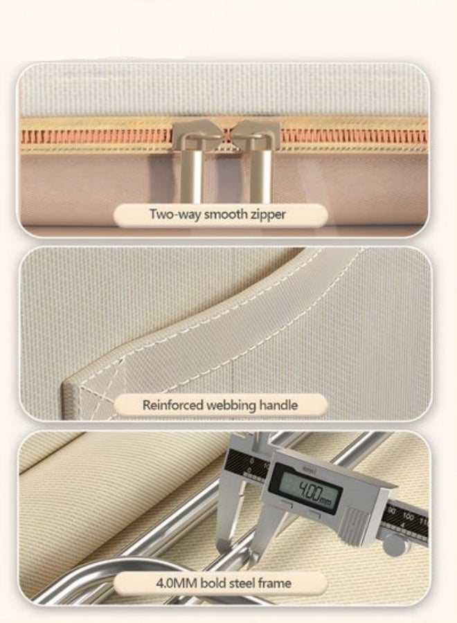 MIXDE 56L Storage Bins Clothes Storage, Foldable Metal Frame Organizer Bins Storage Bags for Clothing, Bedroom, Closet, Dorm, Quilts - Image 4