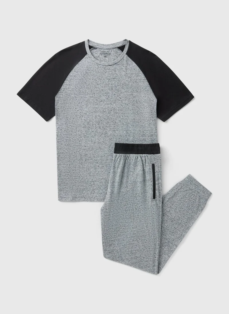 Matalan Grey Raglan Pyjama Set