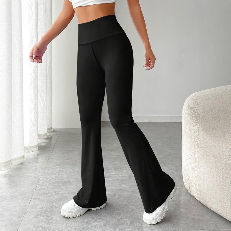 High Waist Yoga Casual Pants for plus Size Women Draping Wide Leg Bootcut Pants Tummy Control Slimming Casual Fashion Navy blue  - Image 3