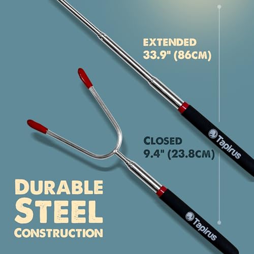 Tapirus Marshmallow Roasting Sticks | Set of 4 Extra Long Retractable Campfire Sticks | Protect Kids with Insulated Handles | Extendable Smore & Hot Dog Skewers | Heavy Duty Metal Camping Accessory - Image 3