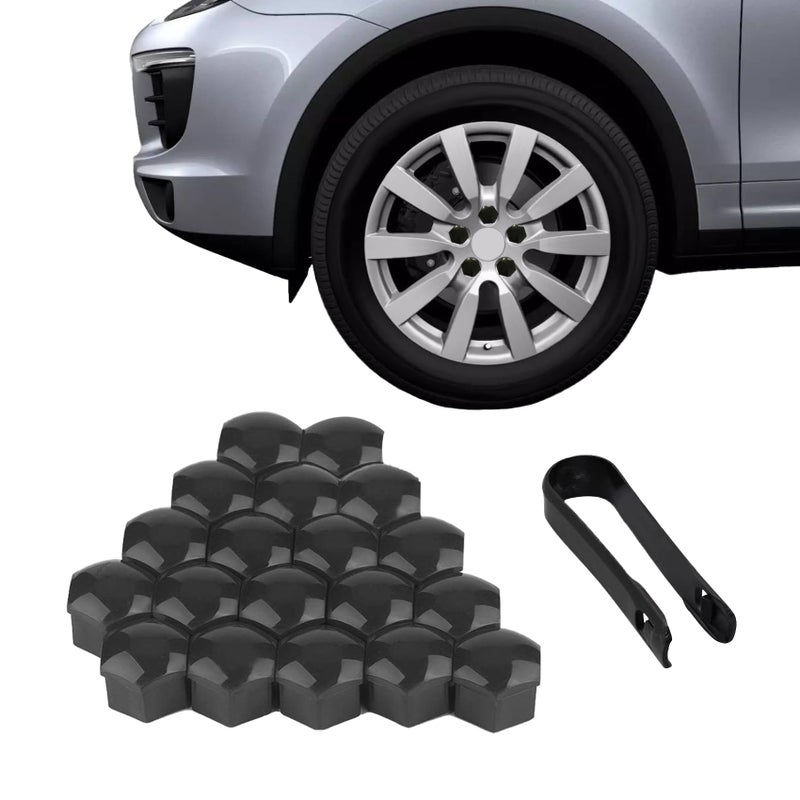 ASUBHA 20PCS Lug Nut Covers 21mm Hexagonal Nut Covers with Removal Tool Car Wheel Nut Caps Wheel Center Bolt Caps Universal for Most Car Lug Nut Caps Automotive Exterior Accessories