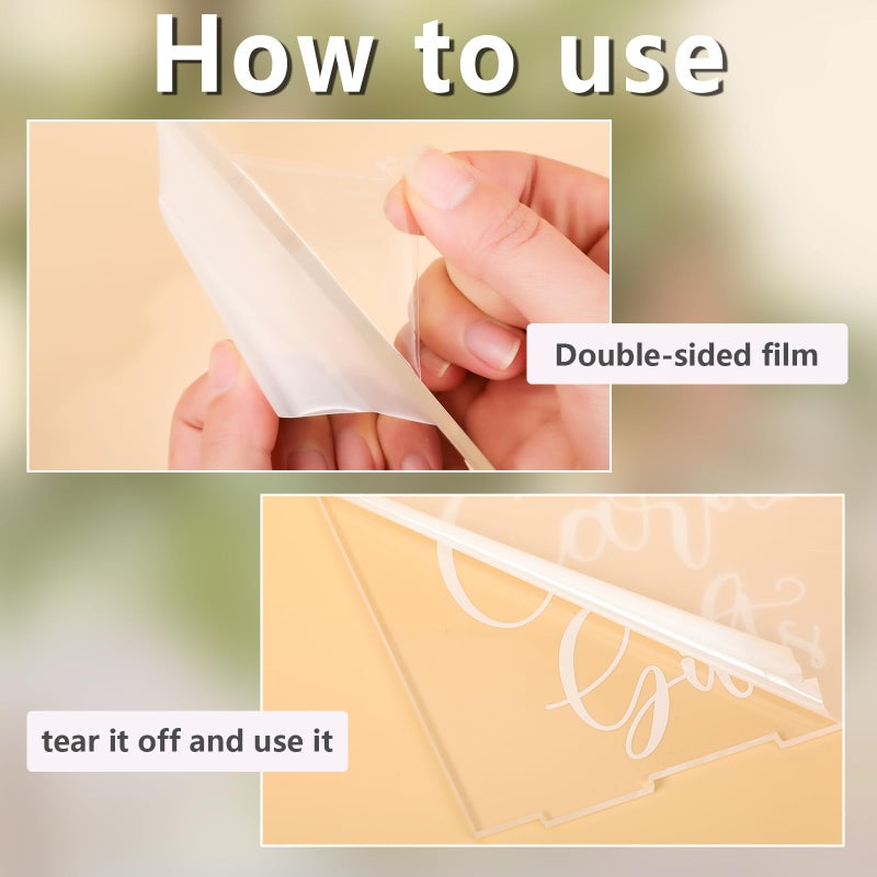 Yulejo 2 Pieces Acrylic Wedding Reception Sign Guest Book Sign Cards and Gifts Wedding Sign with Stand Rustic Farmhouse Hanging for Wedding Cabin Beach Party Home Decor  2 Styles (White Printing) - Image 3