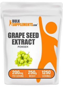 BulkSupplements BulkSupplements.com Grape Seed Extract Powder - Grape Seed Extract Supplement, Antioxidant Source - Herbal Supplement, Gluten Free, 200mg per Serving, 250g (8.8 oz) (Pack of 1)  - Image 1