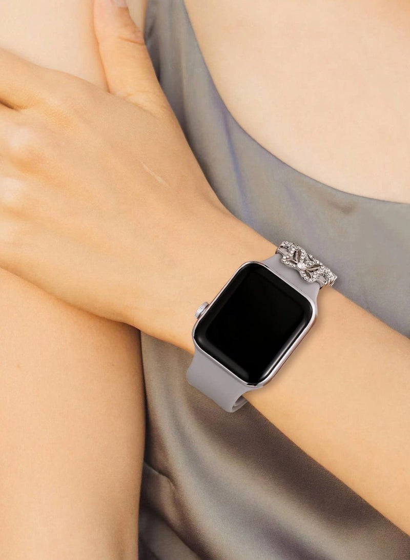 Y&D Watch Band Charms Compatible with Smart iWatch Band, Silicone Bands for 45mm 44mm 42mm 41mm 40mm 38mm Decorative Ring 7pcs (No Band) - Image 3