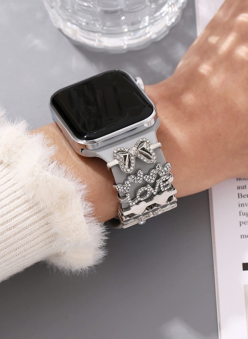 Y&D Watch Band Charms Compatible with Smart iWatch Band, Silicone Bands for 45mm 44mm 42mm 41mm 40mm 38mm Decorative Ring 7pcs (No Band) - Image 4