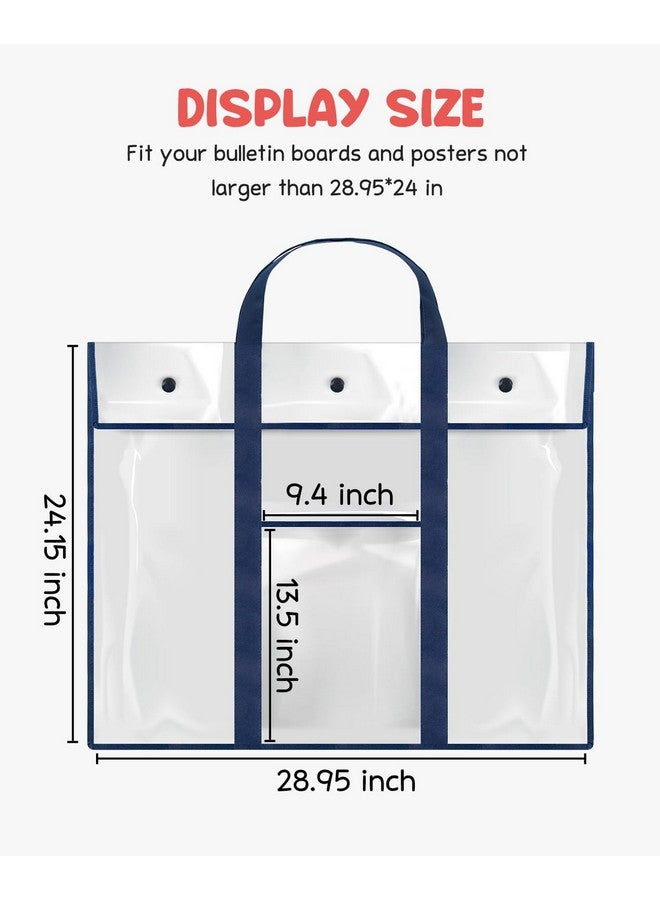 Gamenote 2 Pack Large Poster Storage Bag (31.5"×25.5") Bulletin Board Holder Art Portfolio Container For Teachers Classroom Organization - Image 3