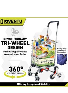 0TO1 TECH Stair Climbing Cart Hand Truck Shopping Carts for Groceries Stair Climbing Shopping Cart with Wheels Foldable Grocery Utility Cart for Shopping Stairs Apartment Laundry  - Image 5