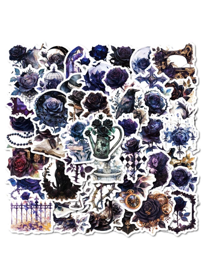 NIBEMINENT 50 Pcs Dark Rose Deco Kit Waterproof Stickers, High Definition Printing Bright Colors, Suitable for Laptop Skateboard Luggage Water Bottle Guitar DIY - Image 2