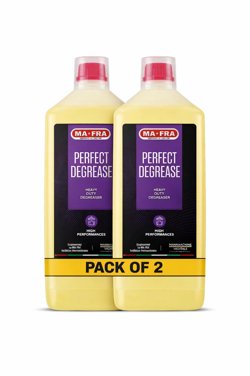 MAFRA Perfect Degrease 1L, Heavy Duy Degreaser, High Performance Multi-Purpose Engine, Wheel Rim & Iron Cleaner for Car, Professional Grade Grease & Dirt Remover(pack of 2) - Image 1