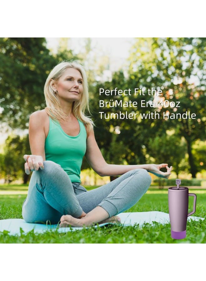 SLEILIN Silicone Boot and Rhinestone Magnetic Straw Cover Cap Compatible with BrüMate Era | Anti-Slip Silicone Protector for 40 oz Tumbler with Handle | Accessory Set for Stainless Steel Drinking Cup - Image 4