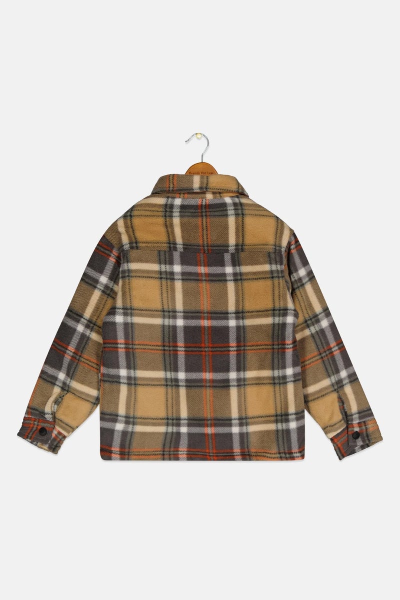 Hawk Kids Boy Checkered Long Sleeves Casual Shirt, Multicolor - Image 2