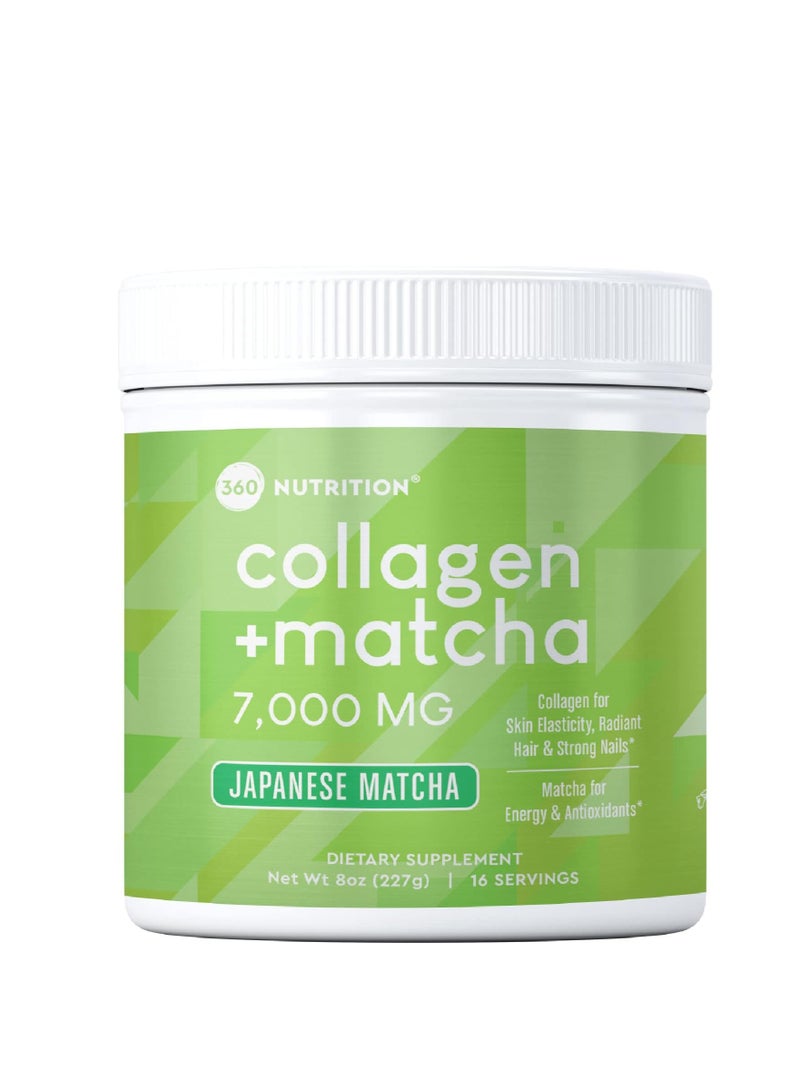 360 Nutrition Matcha Hydrolyzed Collagen Peptides Powder, Japanese Matcha Green Tea for Gut Health, Joint Support, Energy, Hair Skin & Nails, Gluten Free, Keto Friendly, Paleo, Non GMO (8oz (1 Count))  - Image 1