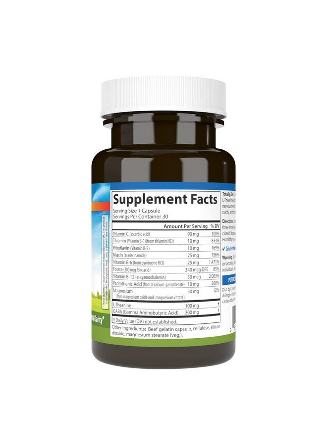 Carlson - Totally Zen, GABA, L-Theanine & B Vitamins, Healthy Mood, Promotes Calmness & Mental Clarity, 30 Capsules - Image 2