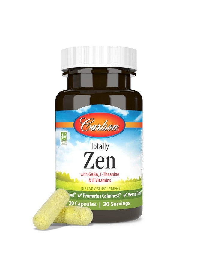 Carlson - Totally Zen, GABA, L-Theanine & B Vitamins, Healthy Mood, Promotes Calmness & Mental Clarity, 30 Capsules - Image 5