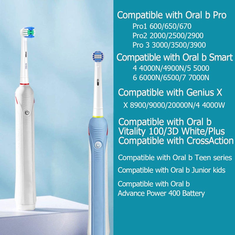 KHBD 16 Pack Replacement Heads for Oral B Braun- Includes 4 Sensitive Brush, 4 Precision Brush, 4 Deep Cleaning, 4 Floss Cleaning Toothbrush Heads - Image 2