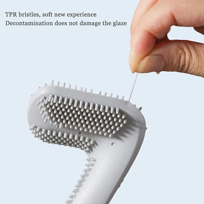 MOBISON MOBISON Special Silicon Toilet Cleaning Brush with Slim No Slip Long Handle Toilet Brush 360 Degree Deep Golf Head Brush Ideal for Cleaning Home Kitchen Bathroom Wash Basin (Multicolor) - Image 2