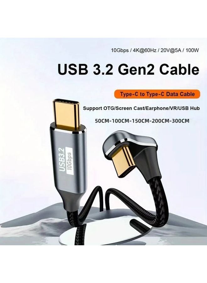 39 37 Inch U Shaped 10Gbps USB 3 1 Gen 2 Type C Cable With 3 2 Emark Chip PD 100W OTG Data Cord For Laptop And Mobile Phones - Image 2