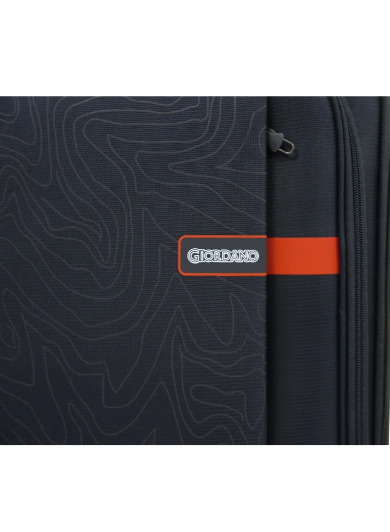 GIORDANO GIORDANO Jodo Series Luggage Set Grey, 3 Piece Soft Nylon Lightweight Durable Expandable 4 Wheels Suitcase Trolley Bag With Secure TSA Combination Lock.(20/24/28 INCH)