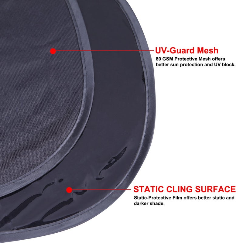 CARTMAN Windshield Sun Shade 60" x 21" Fit for Jeep Wrangler JL JK Gladiator, Baby Sun Shade for Car Window Side 20"x12", Durable 210T Material Car Sun Visor for UV Rays, Storage Pouch Included - Image 2