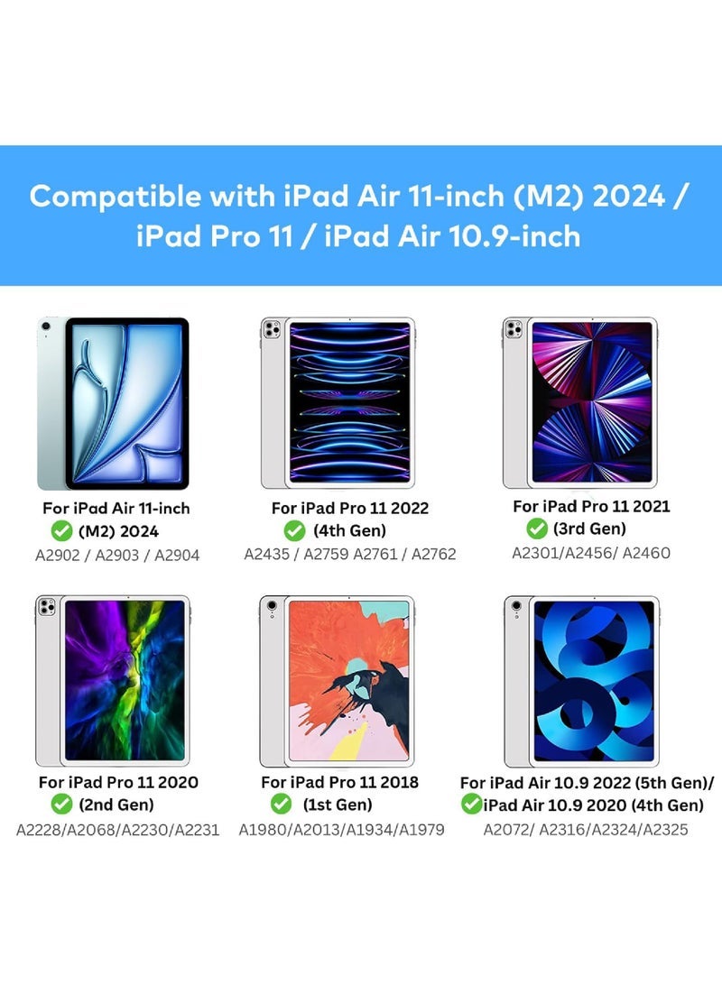 Captaintech Arabic Magic Keyboard Cover for iPad Air 6th Generation 11 (2024), Air 5th/4th Generation 10.9 iPad Pro 11 (2018-2022) - Magnetic Backlit Keyboard with Smart Touchpad - Image 2