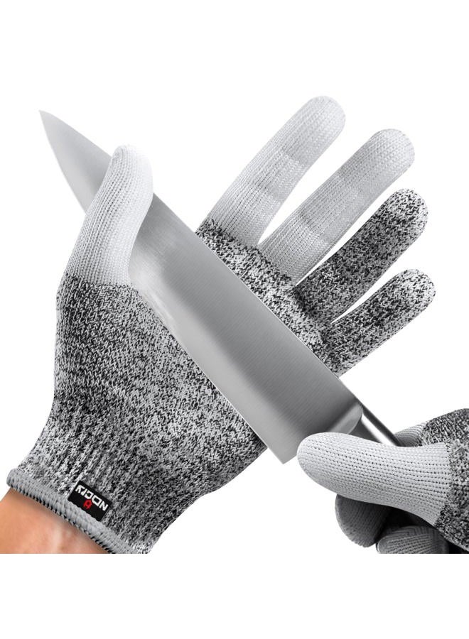 NoCry Cut Resistant Kitchen and Work Safety Gloves with Reinforced Fingers and Level 5 Protection; Ambidextrous, Machine Washable, and Food Safe. Large - Image 1