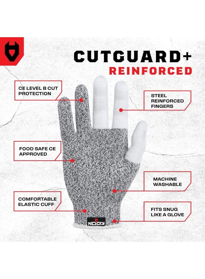 NoCry Cut Resistant Kitchen and Work Safety Gloves with Reinforced Fingers and Level 5 Protection; Ambidextrous, Machine Washable, and Food Safe. Large - Image 2