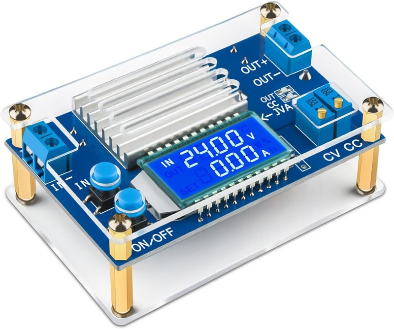 DROK DC Buck Converter, 5.3V-32V to 1.2V-32V 12A Adjustable Power Supply, 5v 9v 12v 24V 30V 32V Step Down Voltage Regulator with LCD Display Volt Transformer Reducer CC CV for RV Solar Panel Golf Cart - Image 1