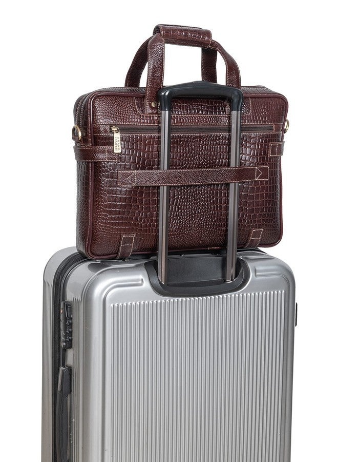 Brand Leather حقيبة لابتوب جلدية 15.6 بوصة من BRAND LEATHER (بني بيني) - Image 2