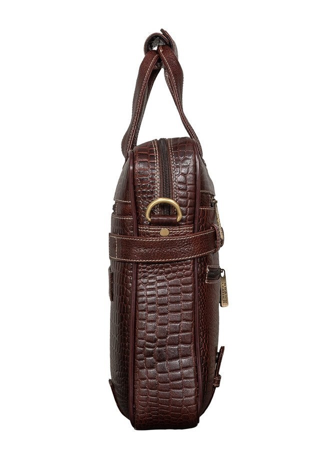 Brand Leather حقيبة لابتوب جلدية 15.6 بوصة من BRAND LEATHER (بني بيني) - Image 3