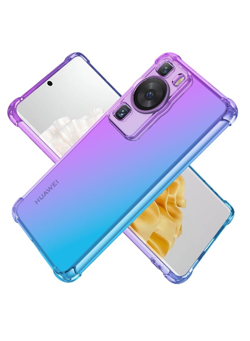 Y&D Phone Case for Huawei P60 Pro, MNA-AL00, Clear Gradient Slim Anti Scratch TPU Shockproof Anti-fall Protective Cover pro, 1 Pcs, Purple and Blue - Image 1