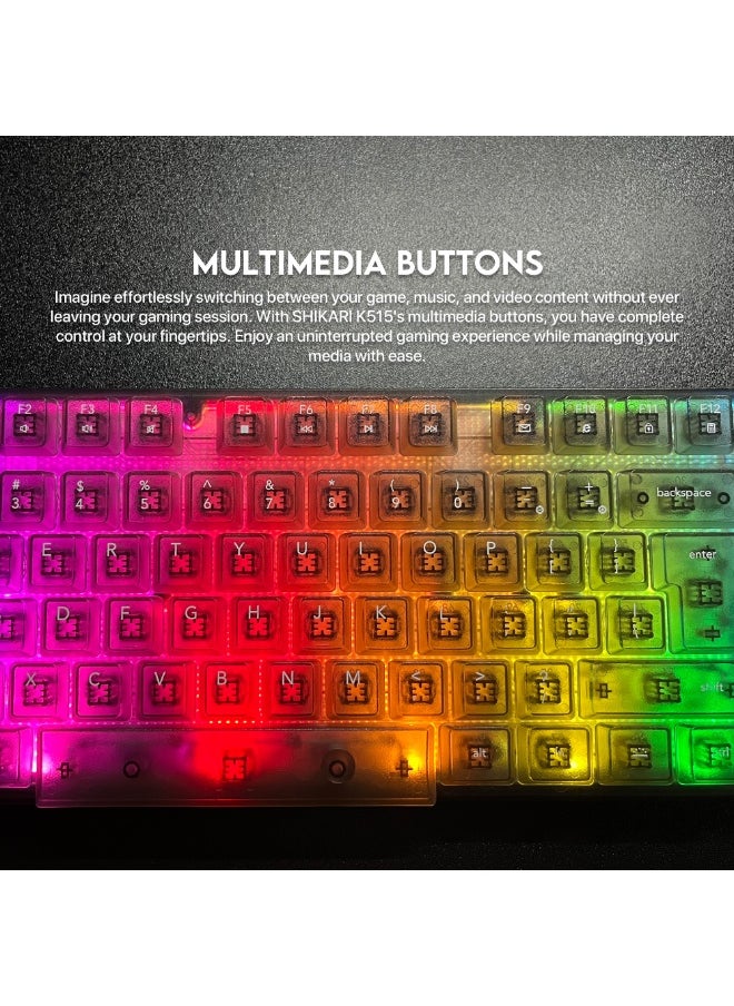 FANTECH SHIKARI K515 TRANSPARENT RGB GAMING KEYBOARD  - Image 2
