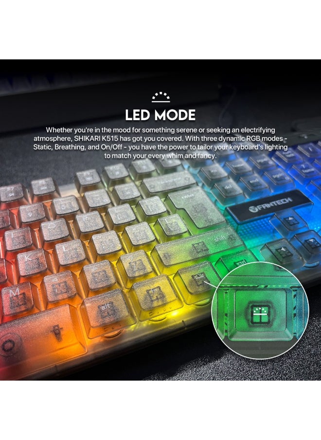 SHIKARI K515 TRANSPARENT RGB GAMING KEYBOARD