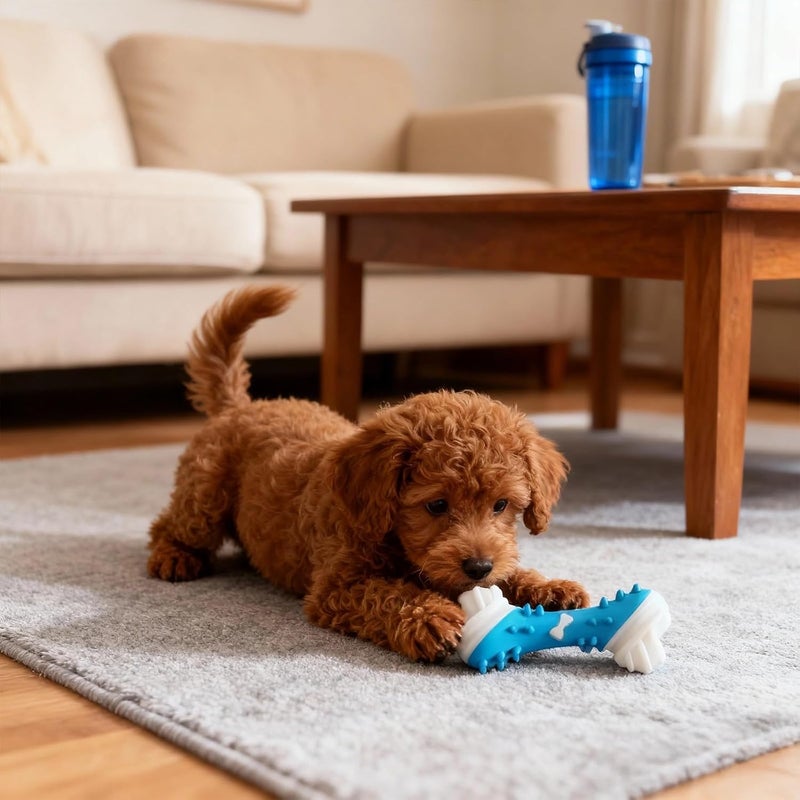Rubber Dog Bone Toy for Puppies, Bite-Proof Chewing Toy - Image 2
