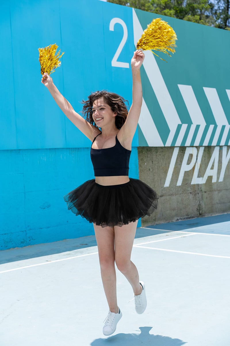 Simplicity Tutus for Women 5-Layered Tulle Tutu Party Dance Skirt Ballerina Dress Petticoat Tutu Skirt, Black Tutu - Image 5