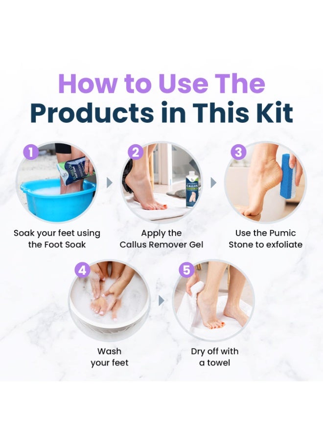 Foot Cure Lavender Foot Soak & Callus Remover Gel Kit - Extra Strength Callus Remover Gel for Feet, Remove Calluses with Epsom Salts, Dry Cracked Heels & Foot Odor, at Home Pedicure - Foot Care for Tired Feet - Image 3
