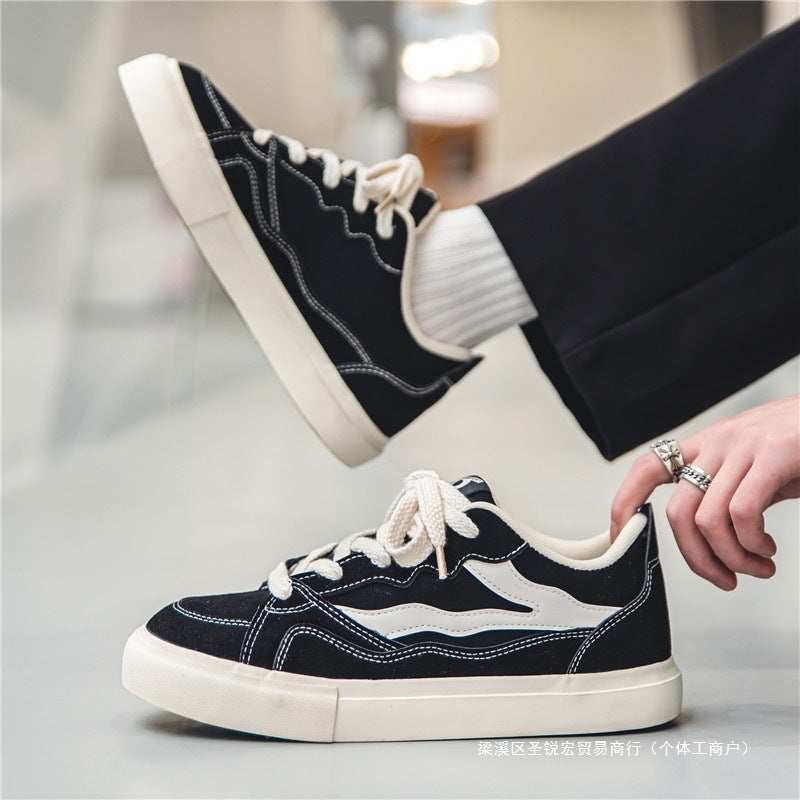 Canvas Men'S Shoes Winter Fleece-Lined Boys All-Match Casual Board Shoes Student Cloth Shoes Sports Black Trendy Shoes - Image 4