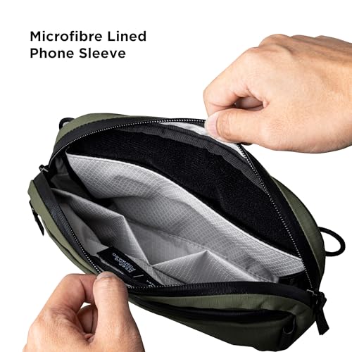 ALPAKA Flight Sling Bag 1L - Small Men's Crossbody Bag with Adjustable & Detachable Shoulder Strap - Tech Organizer Travel case, Weatherproof YKK Zipper, Compact Bag, Green Axoflux 210D - Image 5