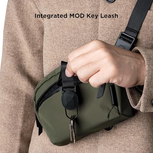 ALPAKA Flight Sling Bag 1L - Small Men's Crossbody Bag with Adjustable & Detachable Shoulder Strap - Tech Organizer Travel case, Weatherproof YKK Zipper, Compact Bag, Green Axoflux 210D - Image 2