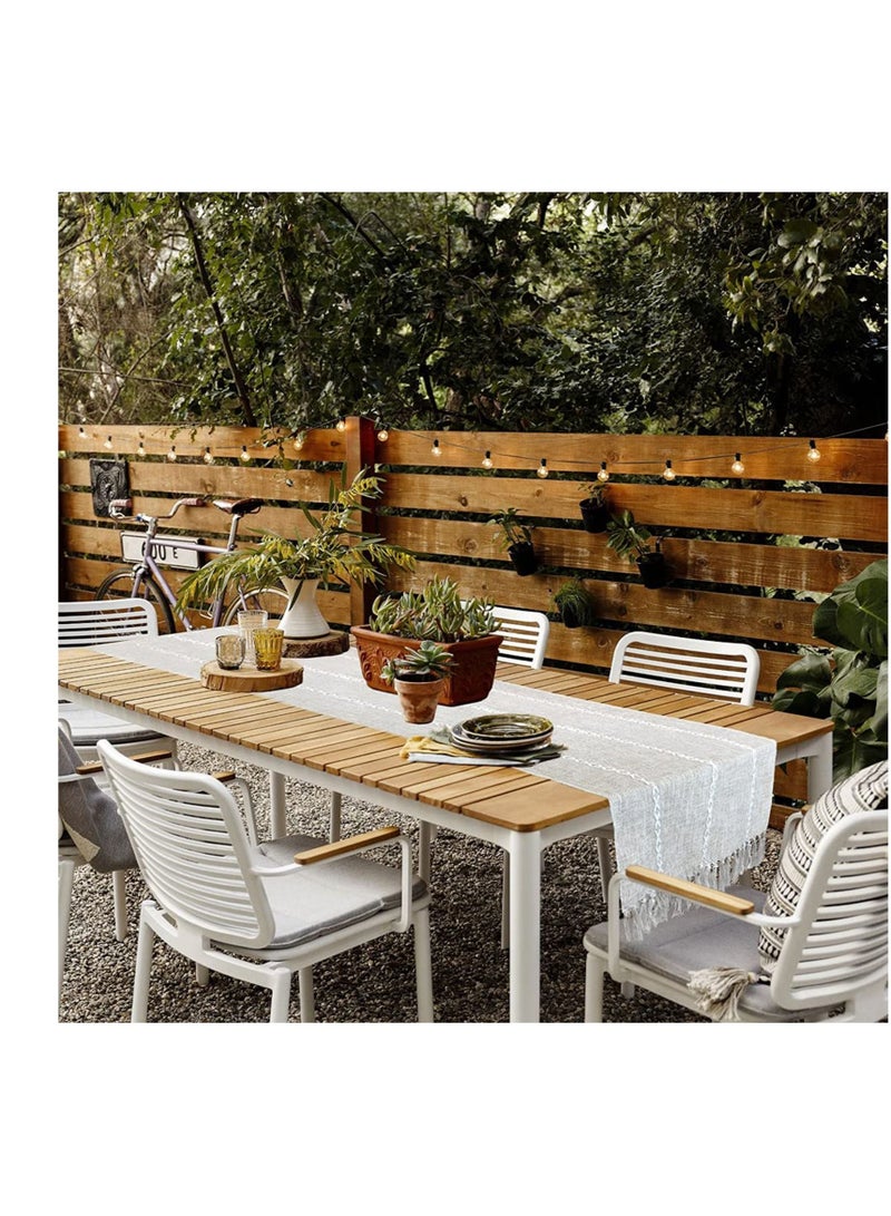 Captaintech Braided Farmhouse Table Runner, Cotton Linen Boho Table Runner, Vintage Woven Table Runner, Cotton Linen Table Decorations with Tassel for Dining Party Holiday Braided Desert Sage 13 x 70 - Image 4