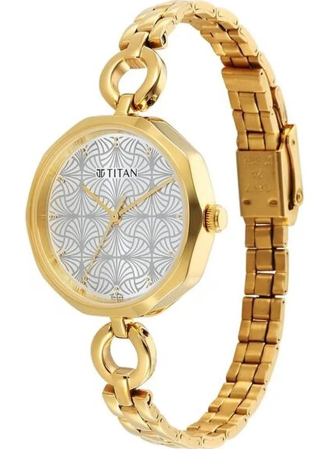 TITAN Women's Analog Display Watch With Gold Stainless Steel Strap - 2702YM01