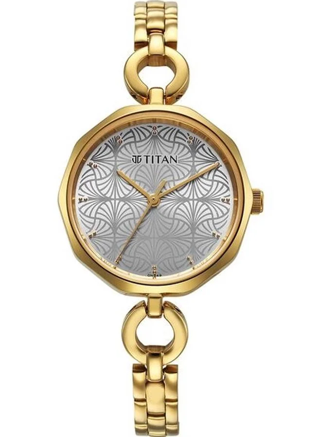 TITAN Women's Analog Display Watch With Gold Stainless Steel Strap - 2702YM01