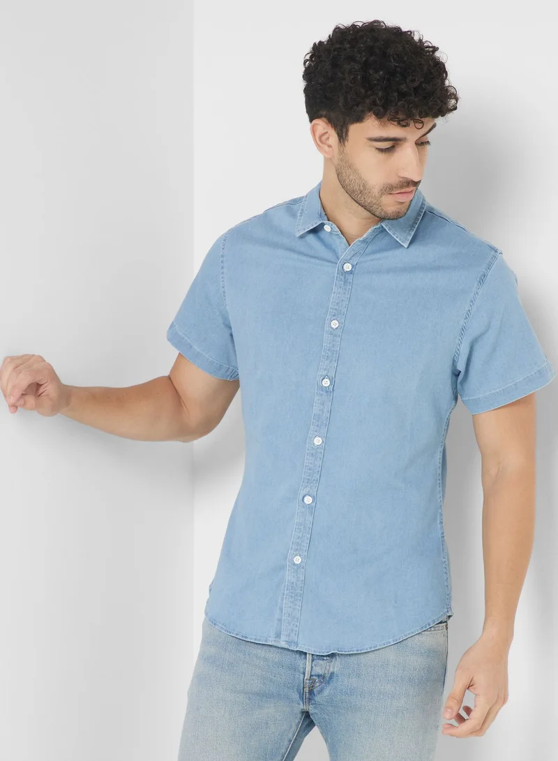 Seventy Five Skinny Fit Half Sleeve Shirt