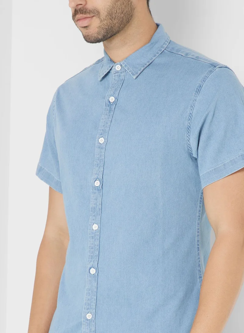 Seventy Five Skinny Fit Half Sleeve Shirt