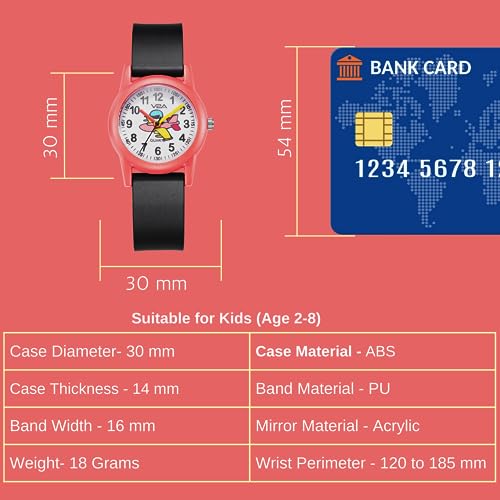 V2A Resin Analog Aeroplane Print Dial Cute Watch For Kids And Toddlers Unisex-Child Between 2 To 8 Years Of Age Black Band 30 M Waterproof Watches For Kids, Dial_White, Band_Gold - Image 4