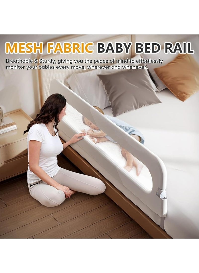 CityRiya-Long Toddler Bed Rails for Crib, Bed Rail Guard for Toddlers, Baby Crib Guard Bumper, Kids Adjustable Fall Protection Guardrails, Safety Bed Fence Protector Rail, Kids Safe Bed Side Rail for Queen, King Beds (1.8M)  - Image 5