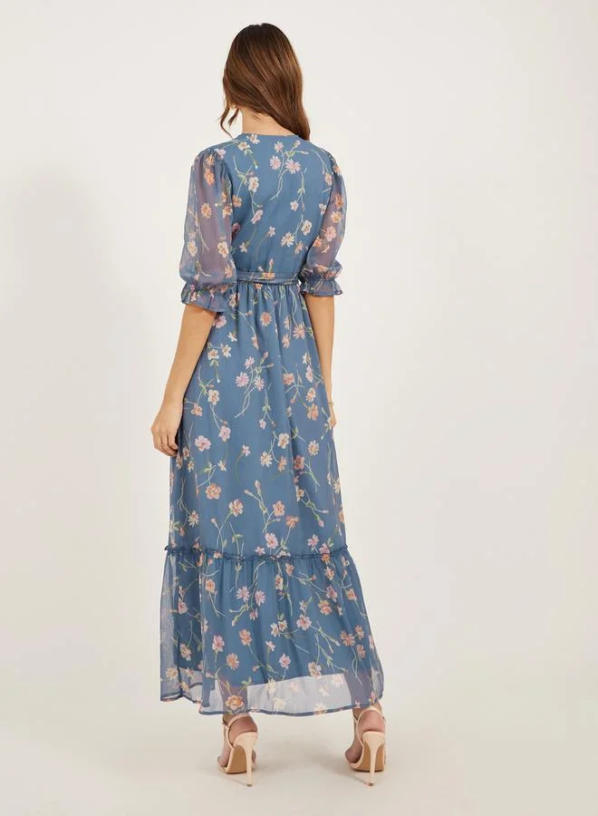 Styli Floral Chiffon Maxi Dress