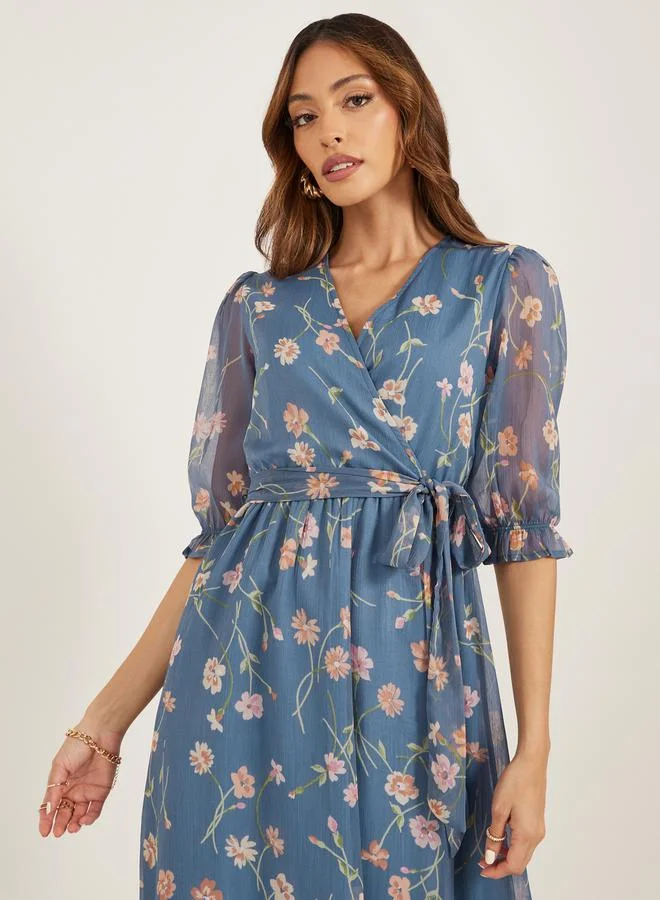 Styli Floral Chiffon Maxi Dress