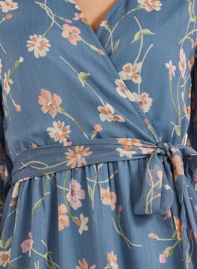 Styli Floral Chiffon Maxi Dress